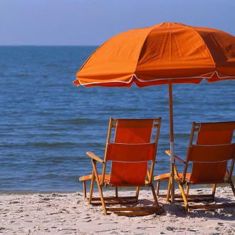 Beach Chairs Watching Ocean