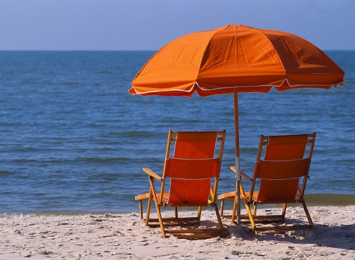 Beach Chairs Watching Ocean